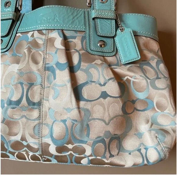 *RARE* Coach Vintage Oversized Pleated Optic Signature Tote - Picture 4 of 14